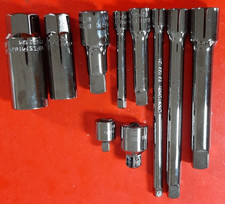 New Craftsman Tools 10 Piece Extension Reducer Adapter Spark Plug Set Gun Metal