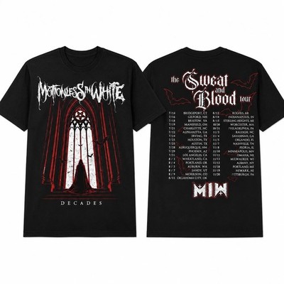 Motionless In White MIW Sweat And Blood Tour 2026 Dates Back T-Shirt