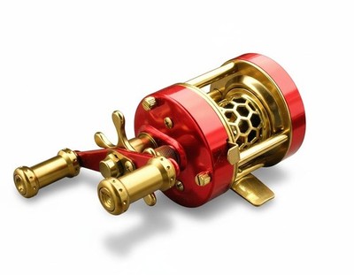 Red Round Baitcasting Reel 5.0:1 Gear Ratio Left Hand Retrieve  Brass/Aluminum | eBay