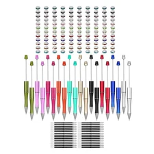 Beadable Ballpoint Pen, Rhinestone Beads, and Pen Refills, Sublimation Pens
