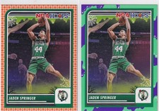 LOT (2) 2023-24 NBA HOOPS SLIME ORANGE JADEN SPRINGER BOSTON CELTICS - 701