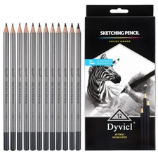 Professional 12 Piece Drawing Pencils Set 10B Artist Sketching Pencils