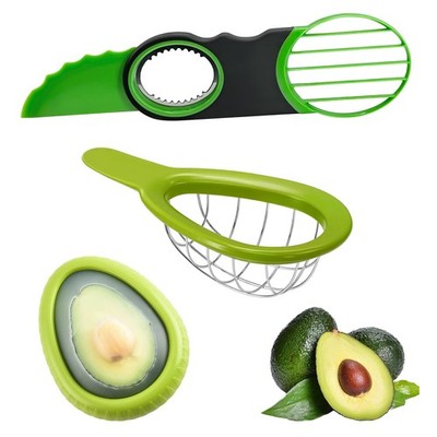 3 Piece Avocado Slicer Set, Includes Slicer, Cutter and Green 