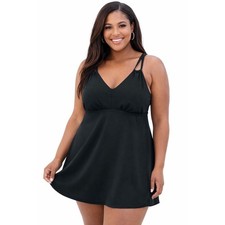 Swim 365 swimsuit For All Black Two Piece Swim Dress Set NWT Dress 16 Bottoms 18