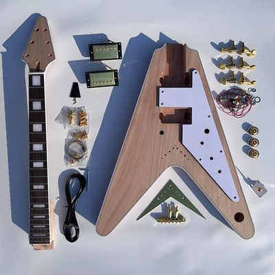 Bone Nuts DIY Electric Guitar Kits Set In V-Type Bridges Unfinished FREE SHIP