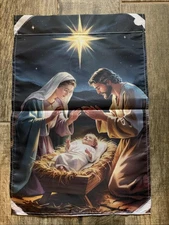 Nativity Holy Family Star Garden Flag 12.5x18 Double Sided