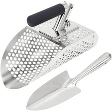 Sand Scoops for Metal Detecting, Stainless Steel Metal Detector Scoop with Di...