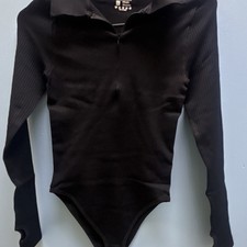 BLUSH Black Women's One Piece Bodysuit Size L Regular Solid Pattern 1 Pack