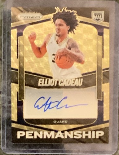 2025-26 Panini Prizm ELLIOT CADEAU /5 FOTL GOLD VINYL PRIZM AUTO PENMANSHIP
