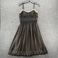 BCBG Paris Dress 4 Silk Black Mesh Babydoll Flowy Fairy Grunge Whimsigoth 90s