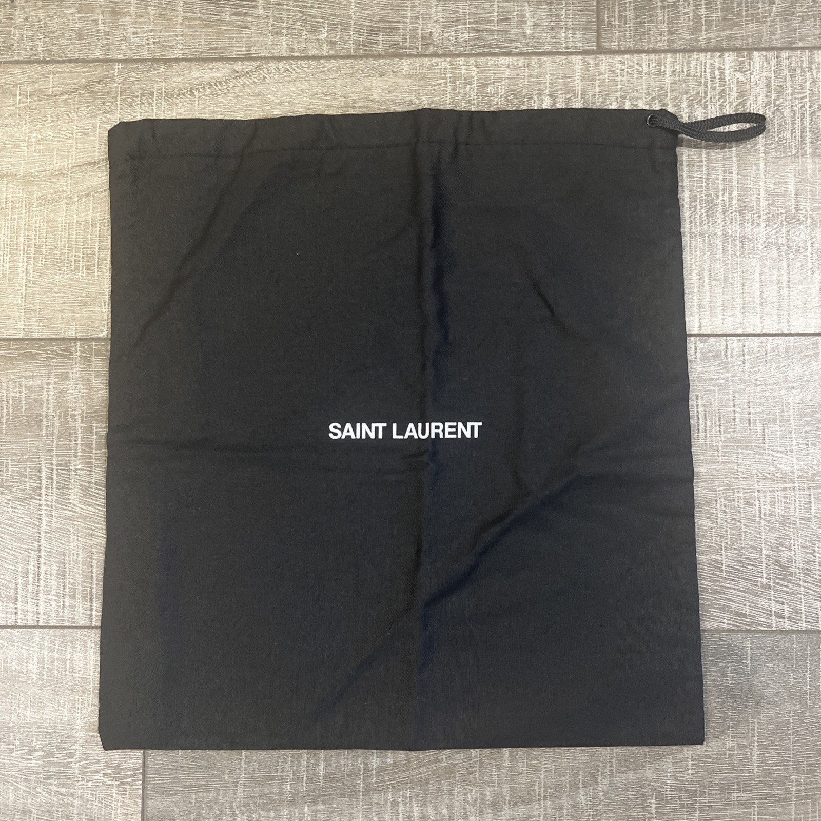 Sacchetto antipolvere Saint Laurent in cotone nero 11” x 7 5” NUOVO