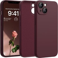 HandyhüLle Silikon Weinrot DüNn 3-Schicht-Struktur Case FüR Iphone 14 6,1 Zoll
