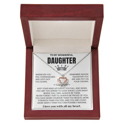 to my wonderful Daughter Crown Necklace birthday meaningful gift For Daughter