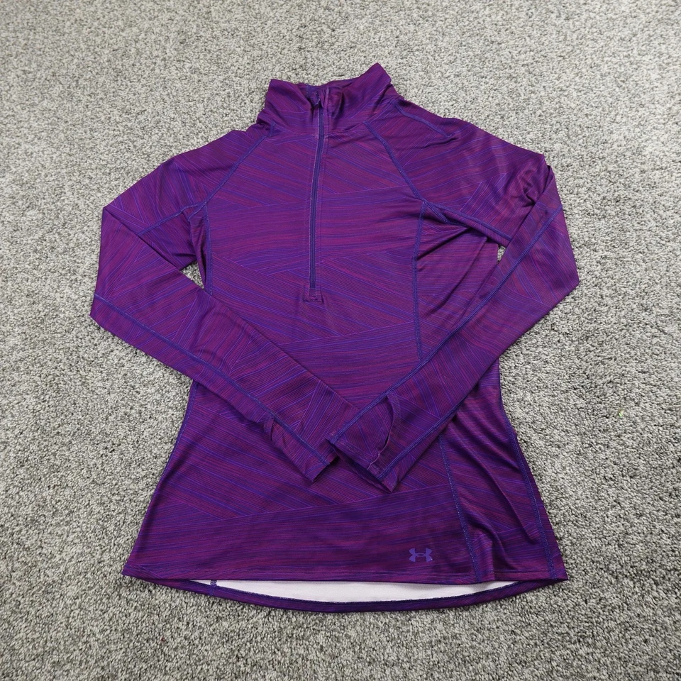 Pullover Under Armour Mujer M Púrpura Cold Gear Pullover 1/2 Cremallera Manga Larga Foto 2 de 4