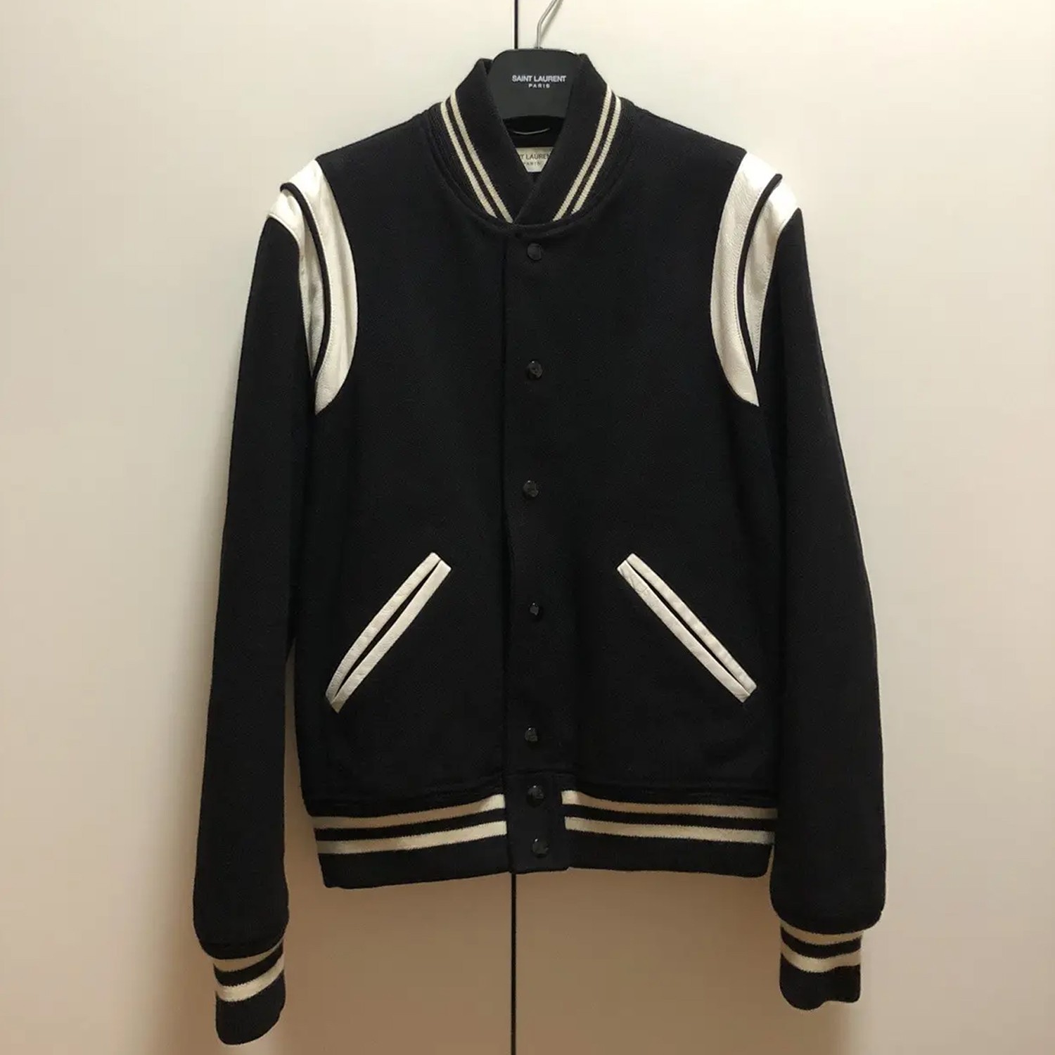 Giacca Teddy Saint Laurent Hedi Classic nera taglia m US 50 EU 48 50