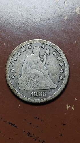 1888 S Seated Liberty Silver Quarter Dollar 25C Attractive VG+ Very Good  W627