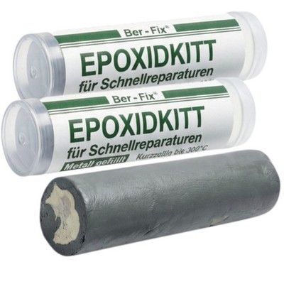 Ber-Fix 2x 56g Epoxidkitt 2K Knetmetall Hitzebeständig bis 300°C Lochkleber Meta