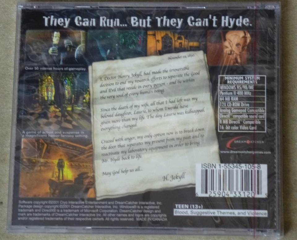 Video Game PC Jekyll & Hyde NEW SEALED Jewel - Image 2 of 2