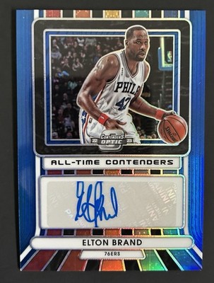 2022 Panini Contenders Optic All-Time Blue Prizm /75 Elton Brand #ATC-EBR Auto