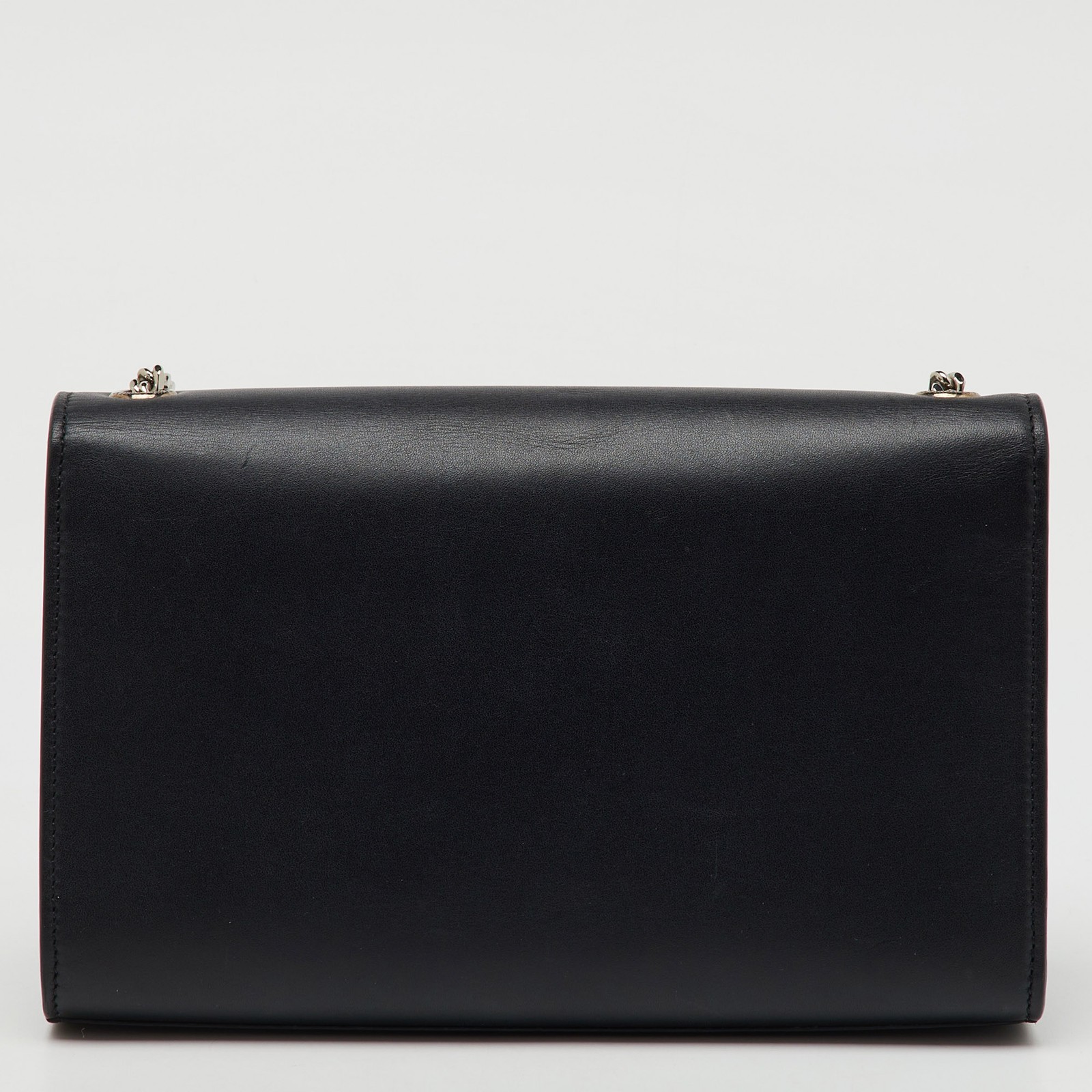 Borsa a tracolla Saint Laurent in pelle nera media Kate con nappa catena