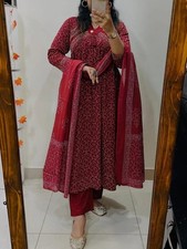 Bollywood Wedding Wear Anarkali Suit Indian Women Ethnic Kurta Pant Dupatta Set