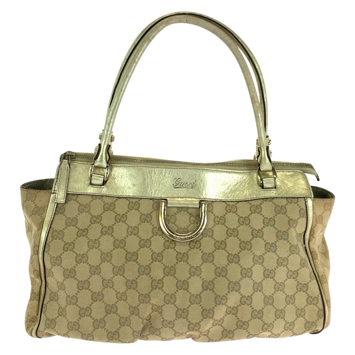 Sac fourre tout bandoulière femme GUCCI Abby beige doré GG toile cuir 189831 s