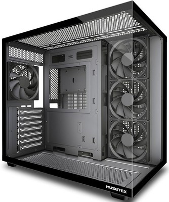 MUSETEX Y6 PC Case ATX Mid Tower Gaming Computer Case Pre-Installed 4 Fans
