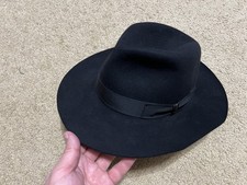 Cappello BORSALINO Alessandria pelliccia feltro Fedora nero taglia 56