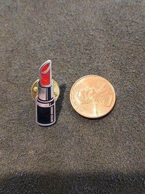 Lipstick Tube Makeup Cosmetics Lapel Pin Beauty Salon Stylist Enamel Brooch