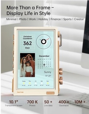 Divoom Times Frame Smart HD Photo Screen 10.1'' Calendar Crypto Stocks Weather
