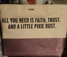 NWT!! Kate Spade Disney All You Need is Faith Trust & Pixie Dust Glitter Tote