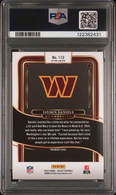 2024 Select Jayden Daniels Zebra Shock #112 Premier Level Rookie