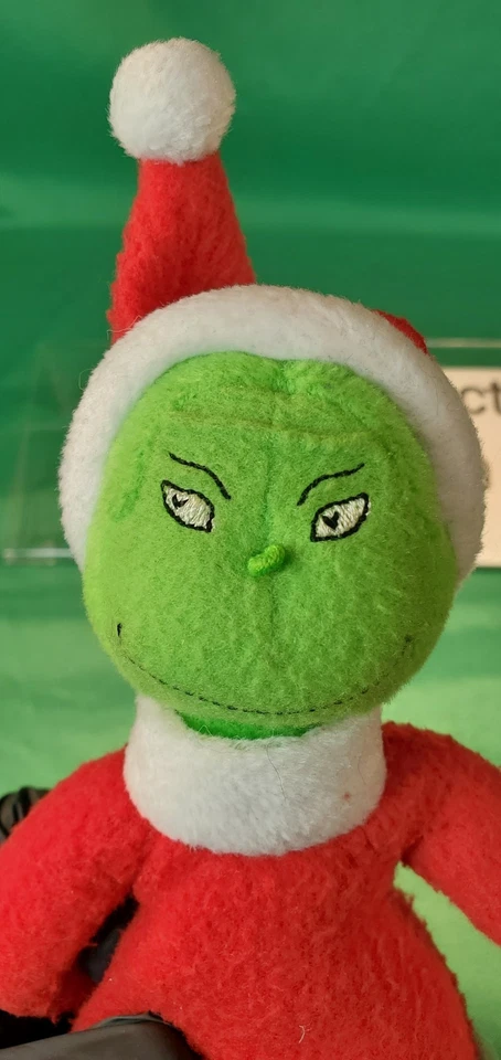 Vintage Hallmark Plush Dr. Seuss The Grinch Stuffed Animal Toy Santa 9” 1998 - Image 3 of 4
