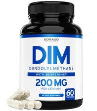 DIM Supplement Diindolylmethane 200 mg with 2.5 mg BioPerine 60 Count Vegan