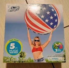 Bestway Jumbo 5 Foot Huge 60" Inflatable Beach Balls Set of 2 Balls H2OGO!