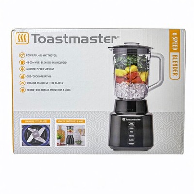 Toastmaster 400W 6-Speed Blender BPA Plastic Jar  Low/High Pulse NEW