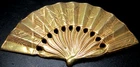 MIRIAM HASKELL Golden Fan Vintage Pin Brooch