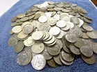 Lot of 10,  40% silver Kennedy half dollars.