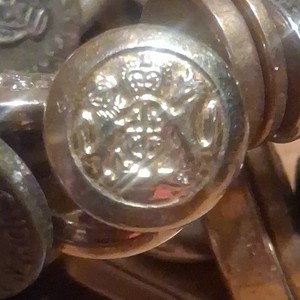 Gold Metal Round Shank Sewing Button with Relief Design