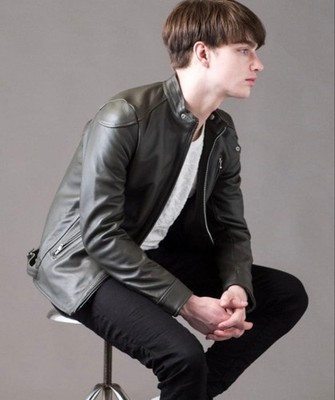Buffalo Bobs Khaki Sheep Leather Jacket M with Down Liner