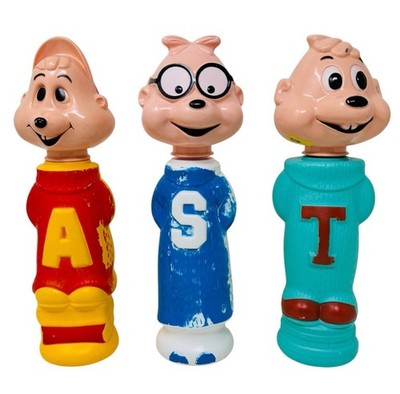 3 1960'S SOAKYS ''SINGING CHIPMUNKS - THEODORE, SIMON & ALVIN'' COLGATE-PALMOLIVE