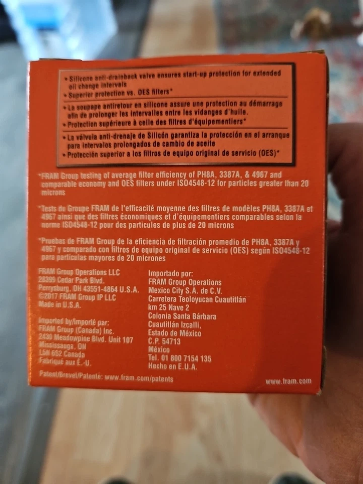 NUEVO EN CAJA FILTRO DE ACEITE MARCO PH3387A protector adicional con aceite sintético/convencional SUREGRIP Foto 3 de 4