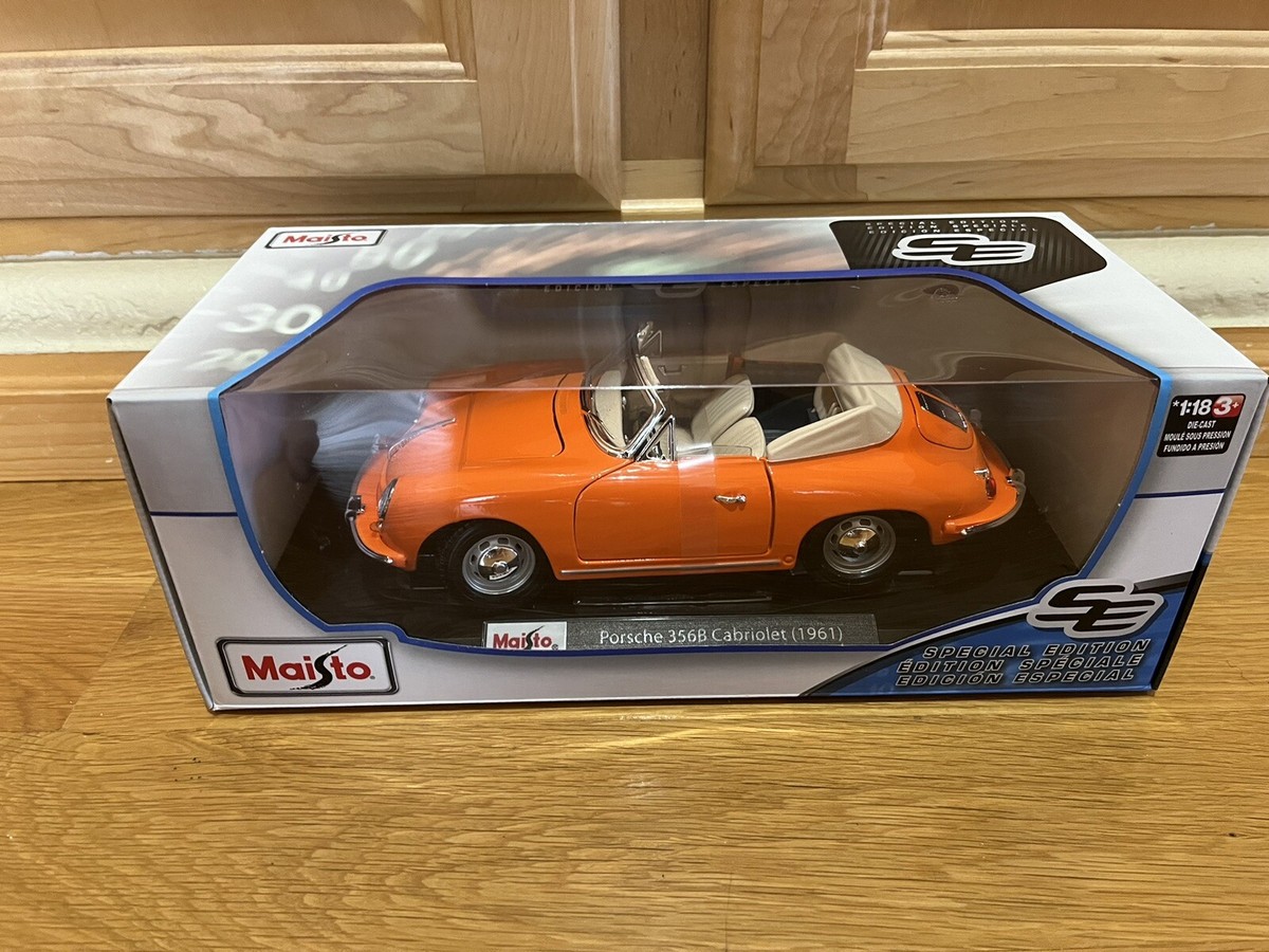 Maisto 1:18 Scale Porsche 356B Cabriolet 1961 Orange Special