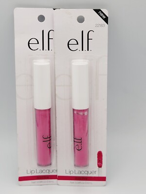  e.l.f. Lacquer Lip Gloss, Brilliant High Color Shine #22183 BOLD PINK. QTY:2