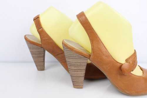 Zapatos Abierto Piel Marrón Medio San Marina T 39 Muy Buen Estado - Imagen 4 de 11