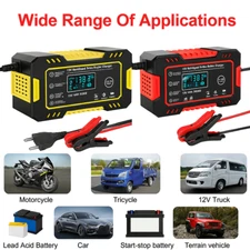 12V 6A Smart Battery Charger AGM GEL Deep Cycle Auto Motorcycle LCD Display