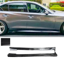 Fits 2014-2023 Infiniti Q50 Side Skirts Extension Rocker Panel 2PCS Carbon Look
