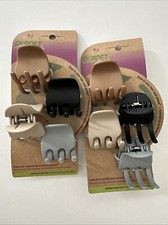 Planet Goody- Medium Sized Claw Clips - 2 Pack of 4 clips - 8 clips total