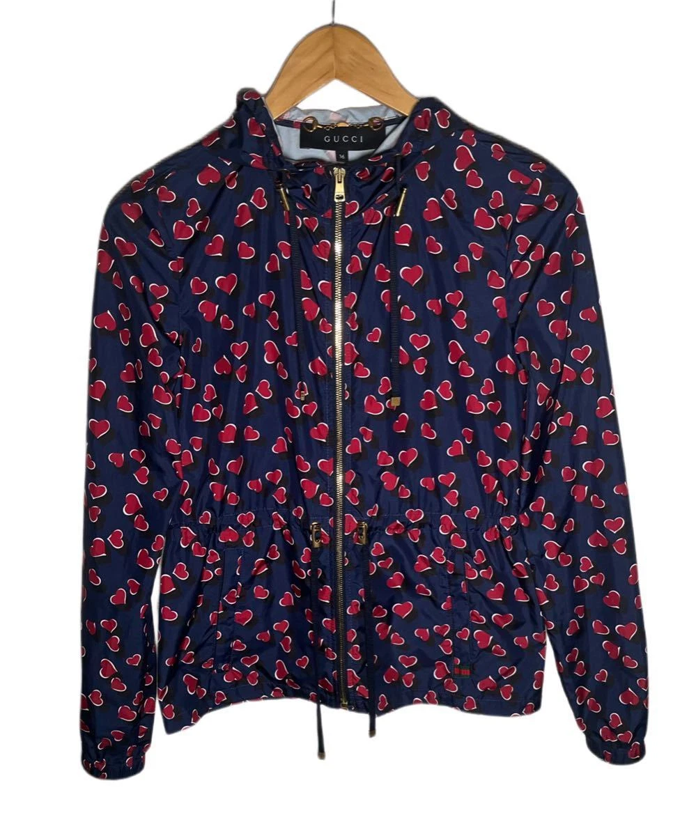 GUCCI Giacca Parka Montagna Modello Heartbeat Linea Sherry Taglia 36 Blu Navy