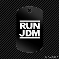RUN JDM Keychain GI dog tag engraved many colors